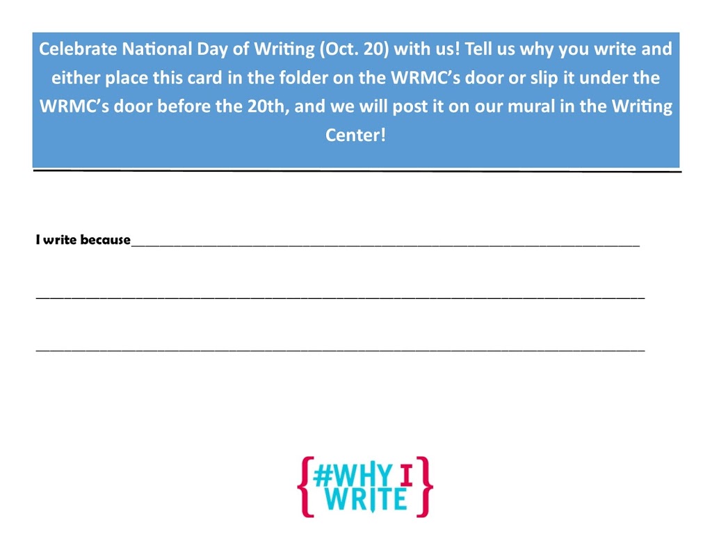 Prepping for National Day on Writing, 2017! Prepping for National Day on Writing, 2017!